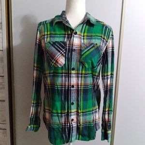 Mambo Australia Small Plaid Flannel Button Down Casual Holiday Shirt
